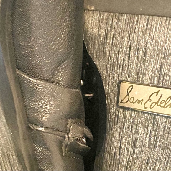 NEW STUNNING SAM EDELMAN Two Toned Studded black/burnished orange leather boots. - Picture 12 of 14